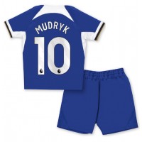 Chelsea Mykhailo Mudryk #10 Hemmaställ Barn 2023-24 Korta ärmar (+ Korta byxor)